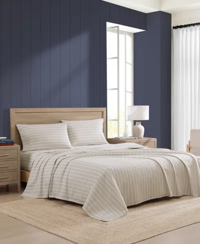 Tommy Hilfiger Printed 200-thread Count Cotton Percale 4-pc. Sheet Set, Full In Neutral