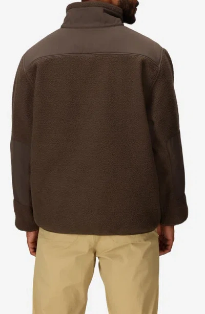 Marmot Wanderer High Pile Fleece Half Zip Pullover In Brown