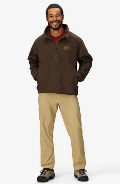 Marmot Wanderer High Pile Fleece Half Zip Pullover In Brown