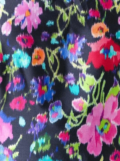 Oscar De La Renta Floral-print Silk & Cotton Mikado Flared Dress In Pnk ...