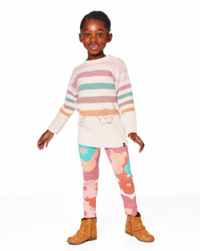 Deux Par Deux Knitted Tunic With Stripes In Gray