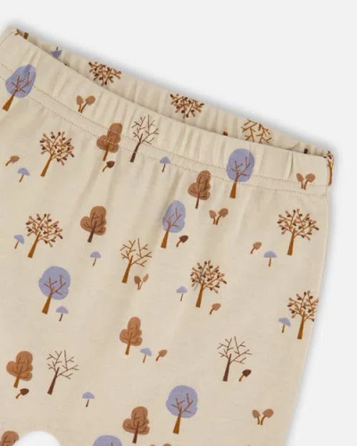 Deux Par Deux Organic Cotton Pant And Top Set Tree In Brown