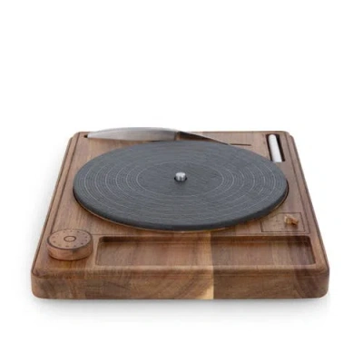 Toscana Turntable Acacia And Slate Cheese Board Set In Brown