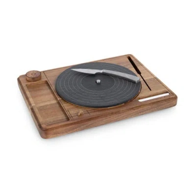 Toscana Turntable Acacia And Slate Cheese Board Set In Brown
