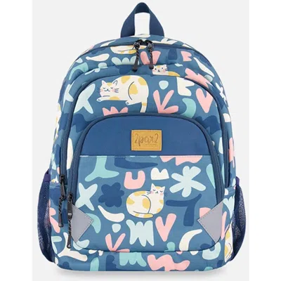 Deux Par Deux Little Kids Backpack Cat In Blue