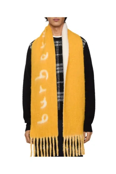Burberry Reversible Logo Alpaca Wool Blend Scarf In Orange