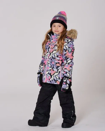 Deux Par Deux Two-piece Play Snowsuit With Allover Jacket And Solid Pant In Multi