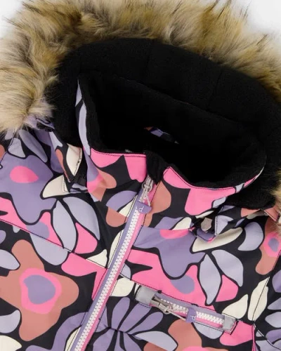 Deux Par Deux Two-piece Play Snowsuit With Allover Jacket And Solid Pant In Multi