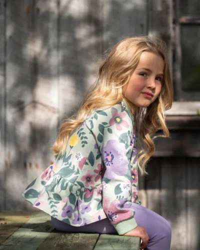 Deux Par Deux Stretch Fleece Sweatshirt In Green