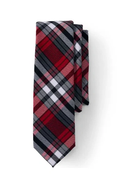 Lands' End School Uniform Adult Plaid To Be Tied Tie In Red