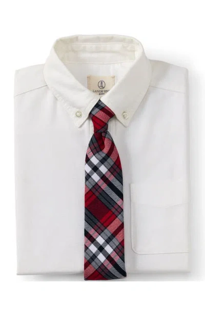 Lands' End School Uniform Adult Plaid To Be Tied Tie In Red