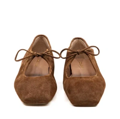 Andrea Gomez Amelia Suede Flats Brown In Brown