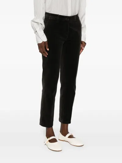 Aspesi Mod.0107 Velvet Pocket Trousers In Black