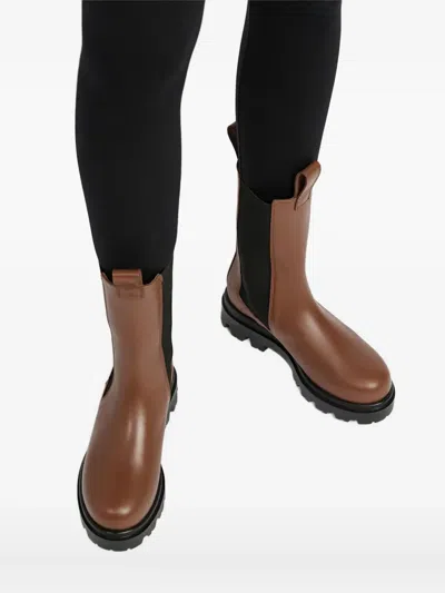 Flattered Elastic-panel Leather Chelsea Boots In Brown