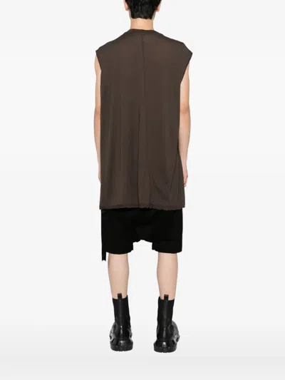 Rick Owens Drkshdw Sleeveless T-shirt In Brown