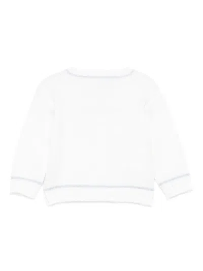 La Stupenderia Ribbed-knit Button Cardigan In White