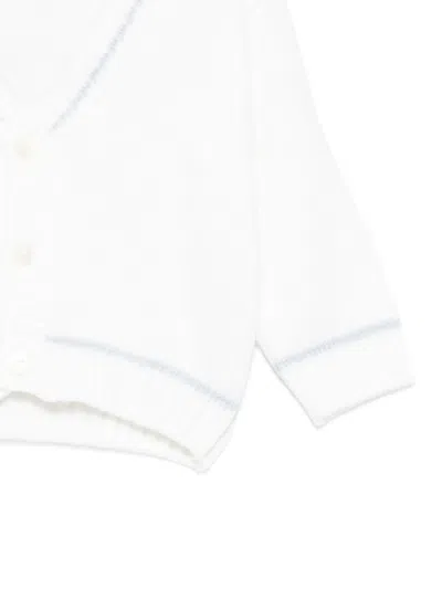 La Stupenderia Ribbed-knit Button Cardigan In White