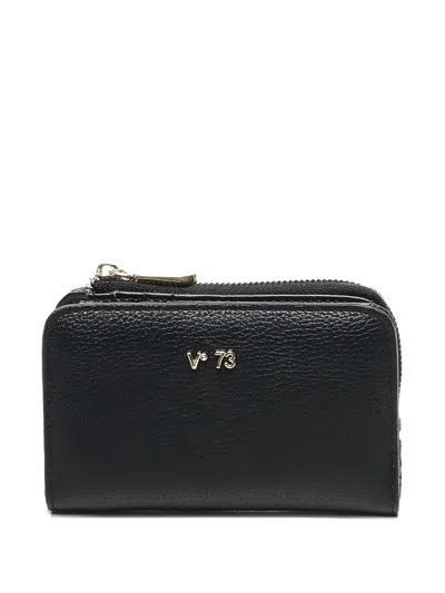 V73 Zip-fastening Wallet In Black