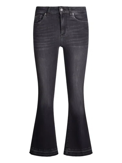 Liu •jo Liu Jo Better Cropped Bootcut Jeans In Black
