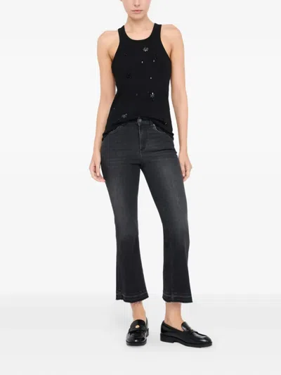 Liu •jo Liu Jo Better Cropped Bootcut Jeans In Black