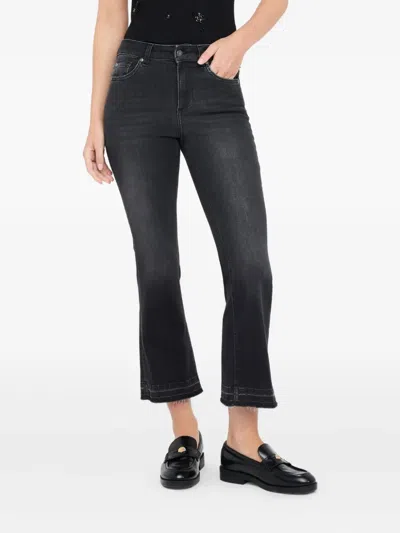 Liu •jo Liu Jo Better Cropped Bootcut Jeans In Black