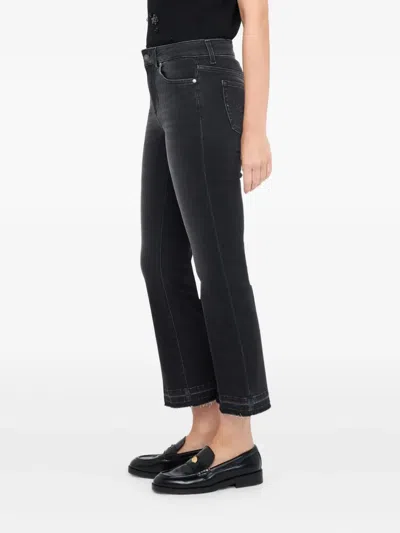 Liu •jo Liu Jo Better Cropped Bootcut Jeans In Black