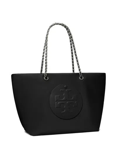 Tory Burch Ella Chain Nylon Tote Bag In Black