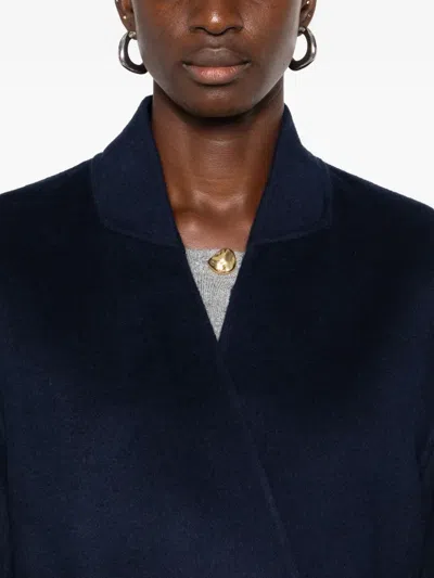 Ottod'ame Belted-wrap Midi Coat In Blue