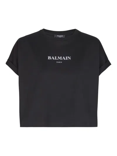 Balmain Logo-print Short-sleeve T-shirt In Black
