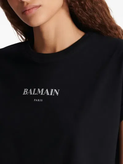 Balmain Logo-print Short-sleeve T-shirt In Black