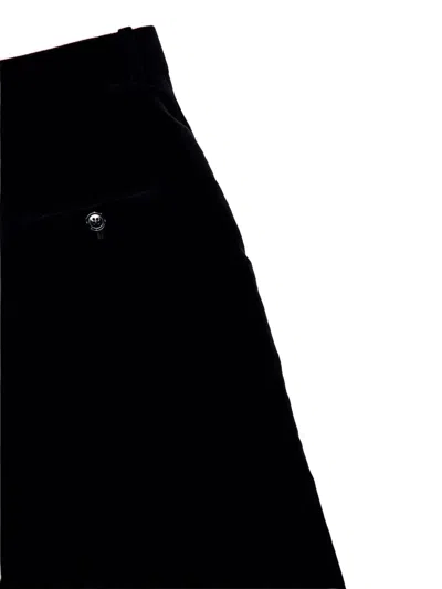 Saint Laurent Wrap-effect Cotton-velvet Midi Skirt In Black