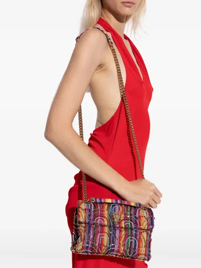 Kurt Geiger Medium Soft Kensington Rainbow Shoulder Bag In Red
