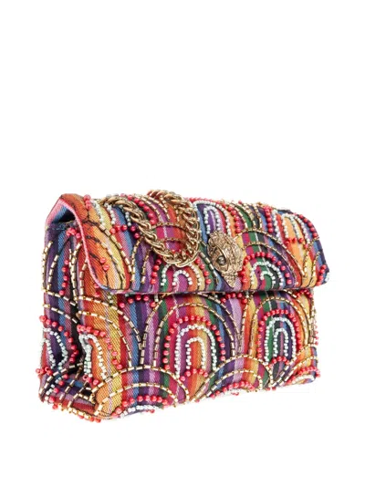 Kurt Geiger Medium Soft Kensington Rainbow Shoulder Bag In Red