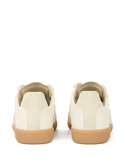 Maison Margiela Beige Comb Replica Panelled Leather Low-top Trainers Eur 40 / 6 Uk In Beige_and_papyrus