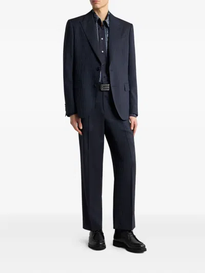 Etro Jacquard Wool Blazer In Black