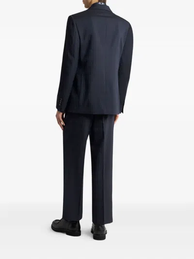 Etro Jacquard Wool Blazer In Black