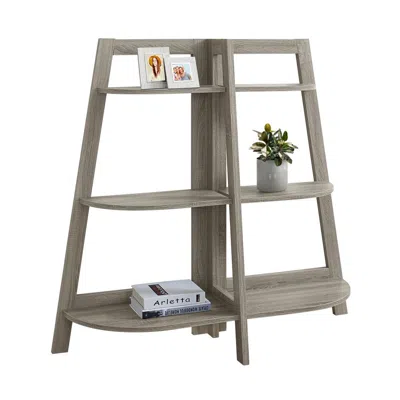 Monarch Specialties Bookshelf, Bookcase, Etagere, 3 Tier, 48h, Office, Bedroom, Brown Laminate In Gray