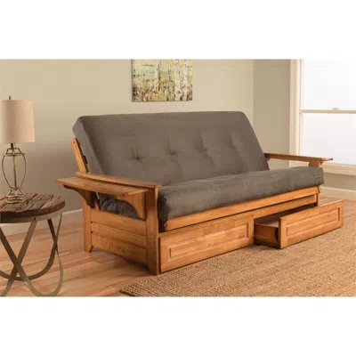 Kodiak Phoenix Frame-butternut Finish-suede Gray Mattress-storage Drawers