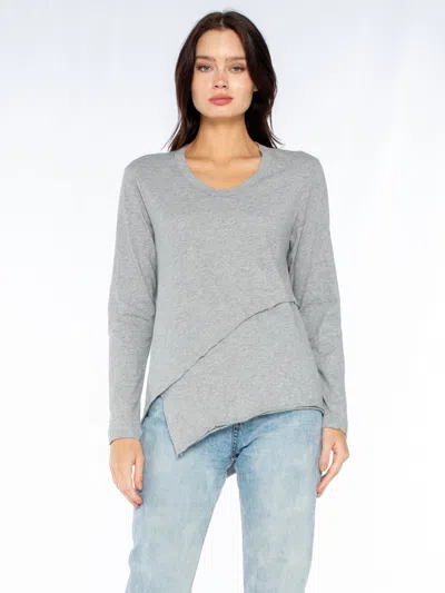 Wilt Crew L/s Easy Crossover Hem In Gray