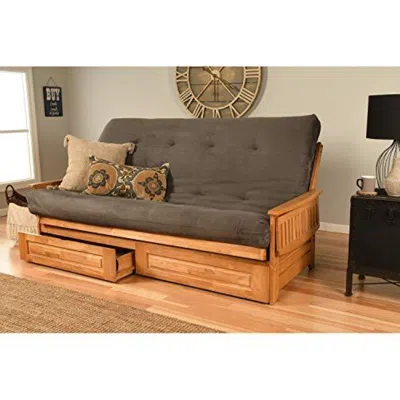 Kodiak Phoenix Frame Queen-butternut Finish-suede Gray Mattress-storage Drawers In Gray