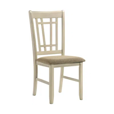 Intercon Chair, Lattice Back In Rustic White & French Oak (set Of 2)