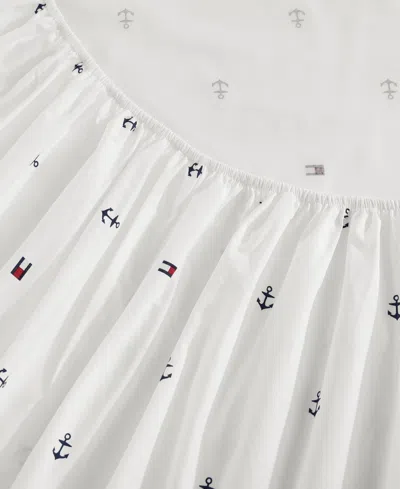 Tommy Hilfiger Printed 200-thread Count Cotton Percale 4-pc. Sheet Set, Queen In White