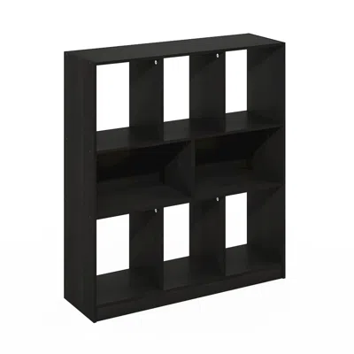 Furinno 8-cube Horizontal Bookcase, Bookshelf, Storage Organizer, 35 Width, Espresso In Black