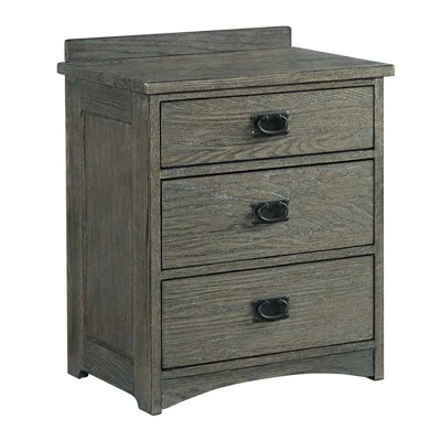 Intercon 3 Drawer Nightstand In Brushed Pewter