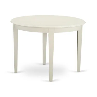 East West Furniture 5 Piece Kitchen Table & Chairs Set Consists Of A Round Dining Table In White