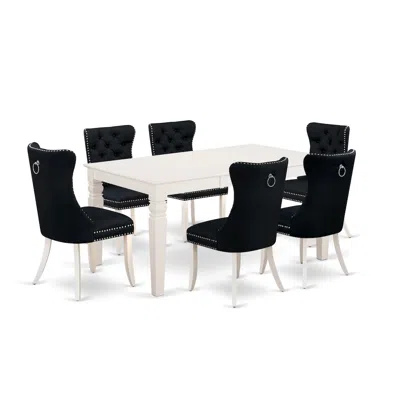East West Furniture 7 Piece Dining Table Set Contains A Rectangle Kitchen Table With Butterfly Leaf In Black