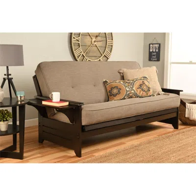 Kodiak Phoenix Frame-espresso Finish-linen Stone Mattress