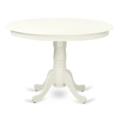 East West Furniture 5 Piece Dining Table Set Consists Of A Round Kitchen Table With Pedestal In White
