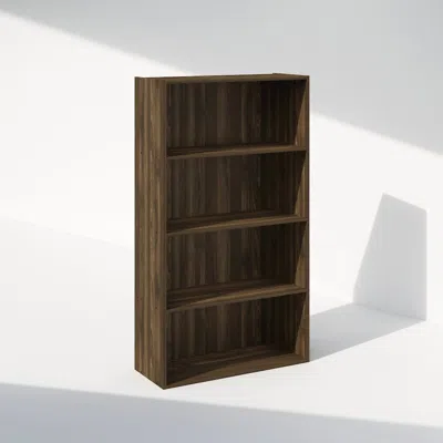 Furinno Simple Open Shelf, Bookcases, 4-tier, Columbia Walnut In Brown