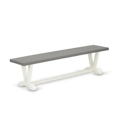 East West Furniture V-style Dining Table Bench With Wooden Seat, 72x15x18 Inch, Vb097 In Gray
